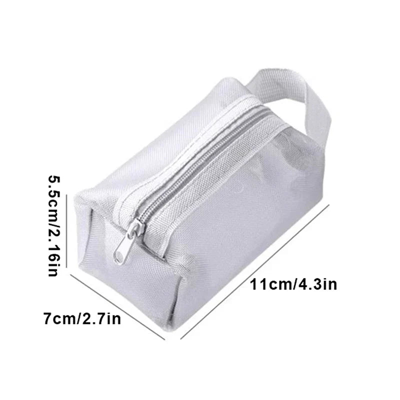 Mesh Cosmetic Bag Travel Toiletry Makeup Pouch Organizer Cosmetic Travel Pouch Qme