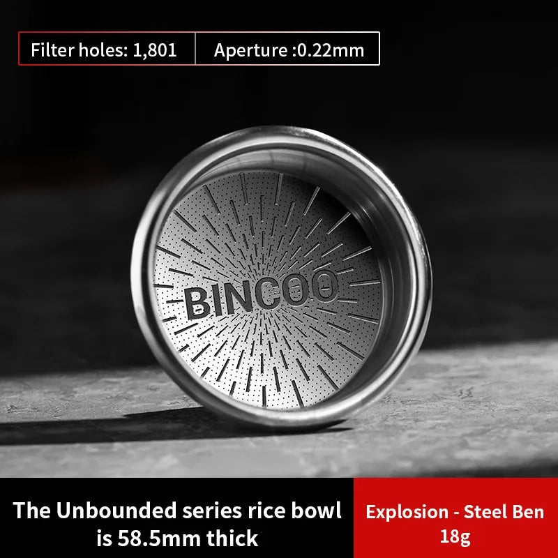 Bincoo Precision Espresso Coffee Basket 51–58.5mm Portafilter Espresso Filter Basket Qst 58.5mm Explosion 18g