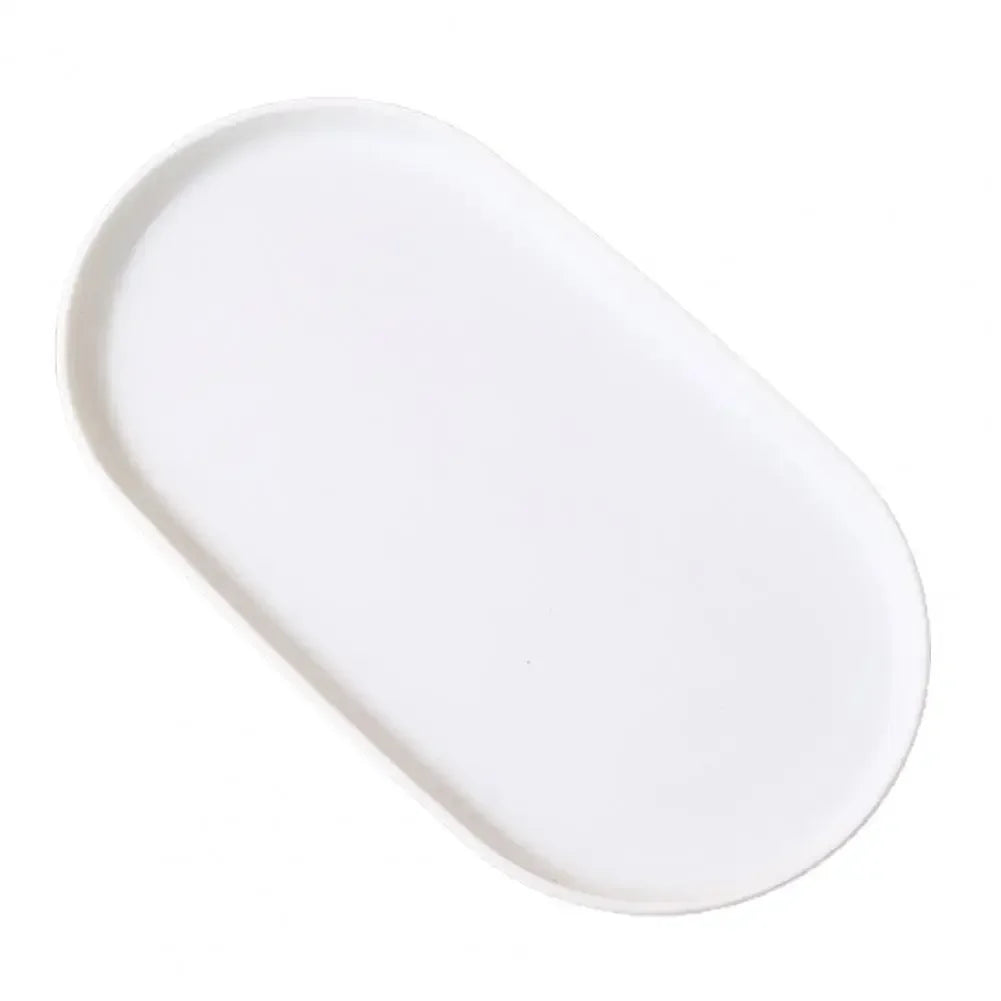 Stackable Oval Serving Plate Dessert Fruit Tray | 5 Colors Oval Serving Plate Qme 1pc White