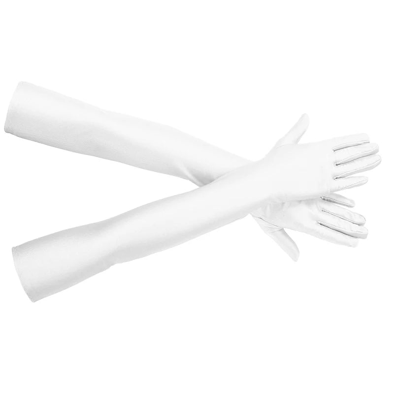 Women's Elbow-Length Spandex Gloves – Party, Wedding & Performance Long Spandex Gloves Qst