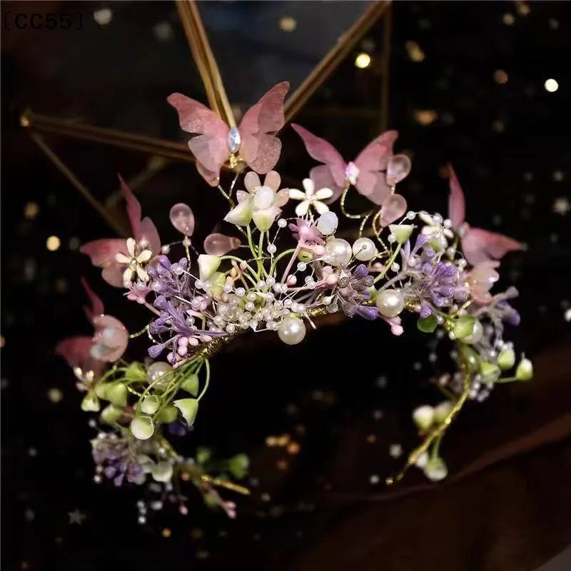 Girls Pearl Flower Wreath Headband | Wedding Hair Hoop Pearl Flower Headband Qst