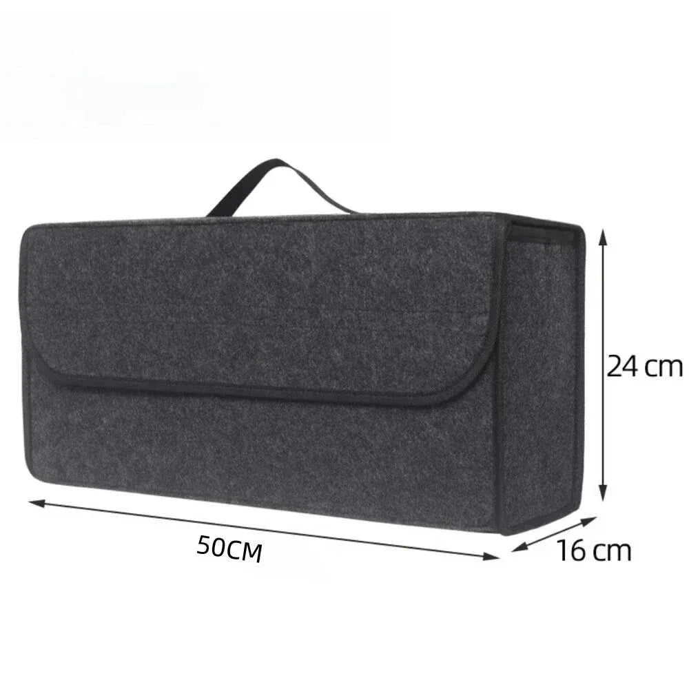 Car Trunk Felt Storage Box – Large Anti-Slip Organizer Car Trunk Organizer Qme Grey
