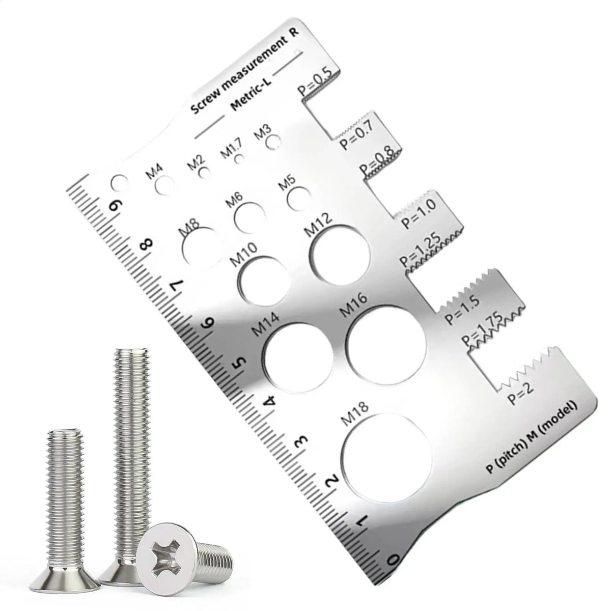 Stainless Steel Thread Gauge Screw Measuring Ruler Thread Gauge Ruler Qme