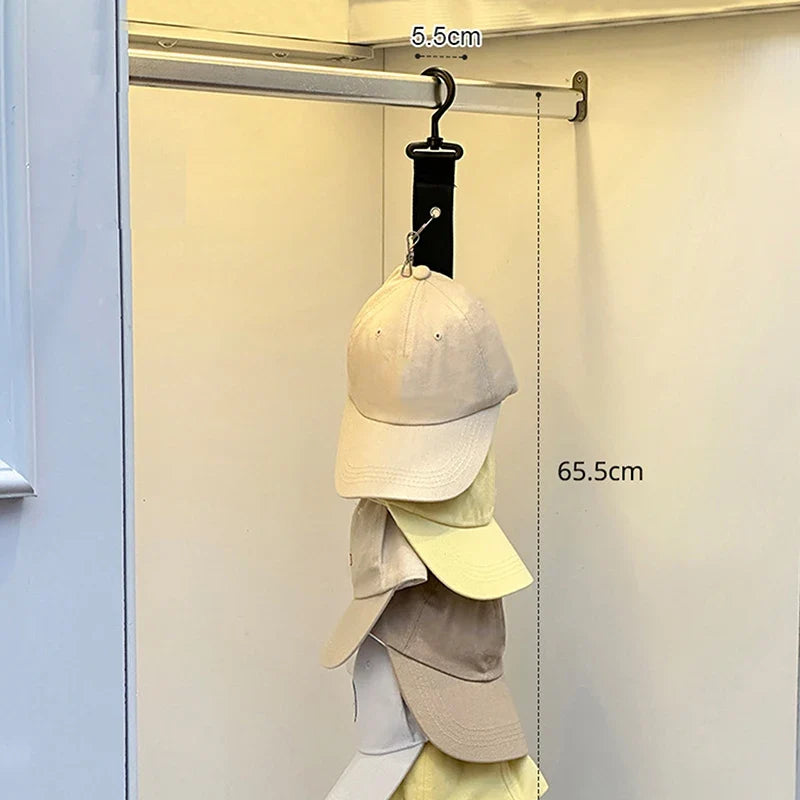 Wall-Mounted Baseball Cap Hanger Organizer with 8 Clips Cap Hanger Organizer Qme