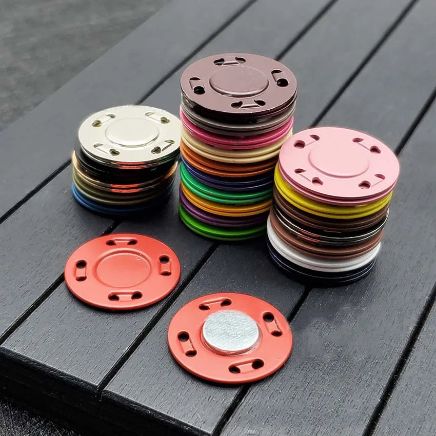 Metal Magnetic Snap Buttons – 5 Pairs, 20 Colors, 3 Sizes Magnetic Snap Buttons Qme