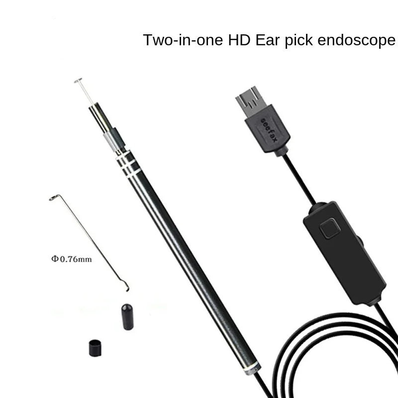 2-in-1 HD Ear Borescope Inspection Camera & Visual Ear Pick Inspection Borescope Camera Qme