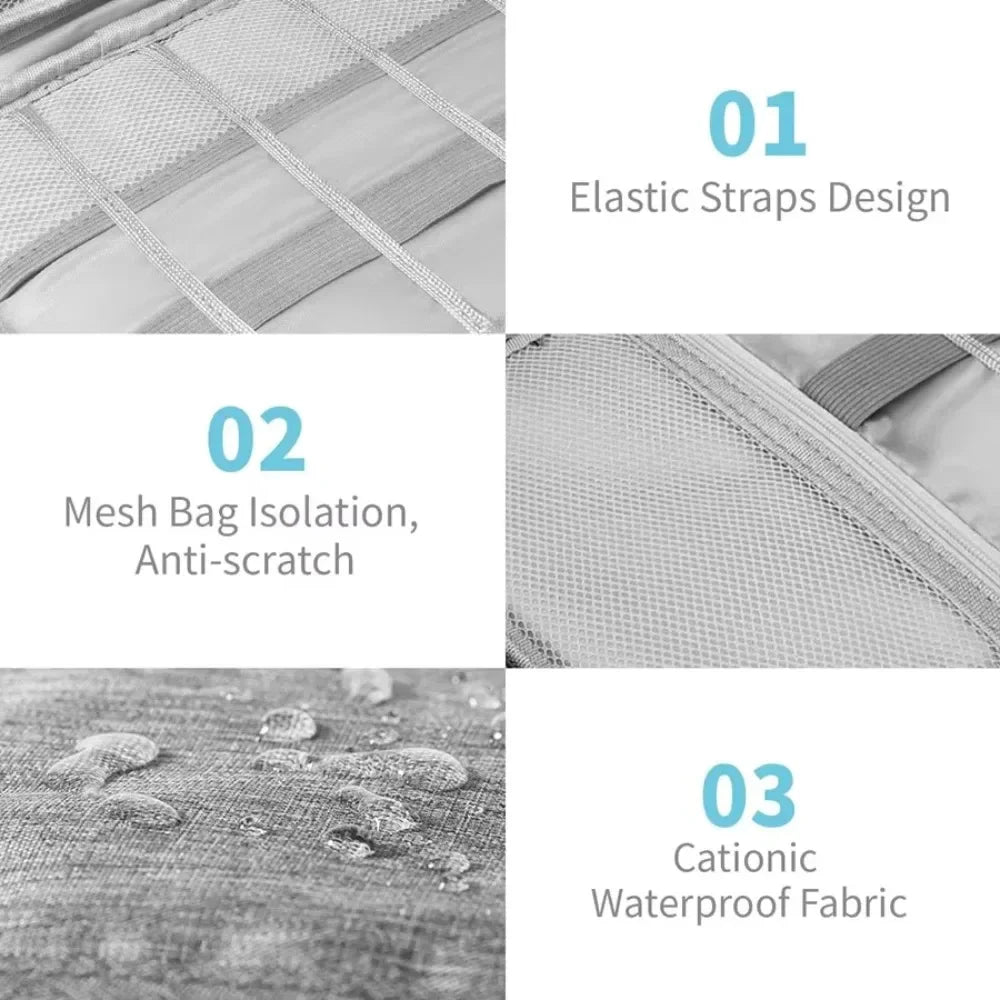 Waterproof Digital Cable Organizer Bag | Portable Storage Cable Organizer Bag Qme