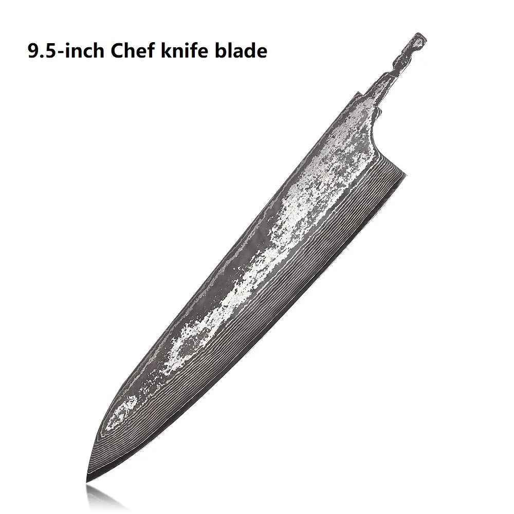 F.YOUNG VG10 Damascus Steel Knife Blank Blade – DIY Full Tang Knife Blank Blade Qst 9.5 inch Chef