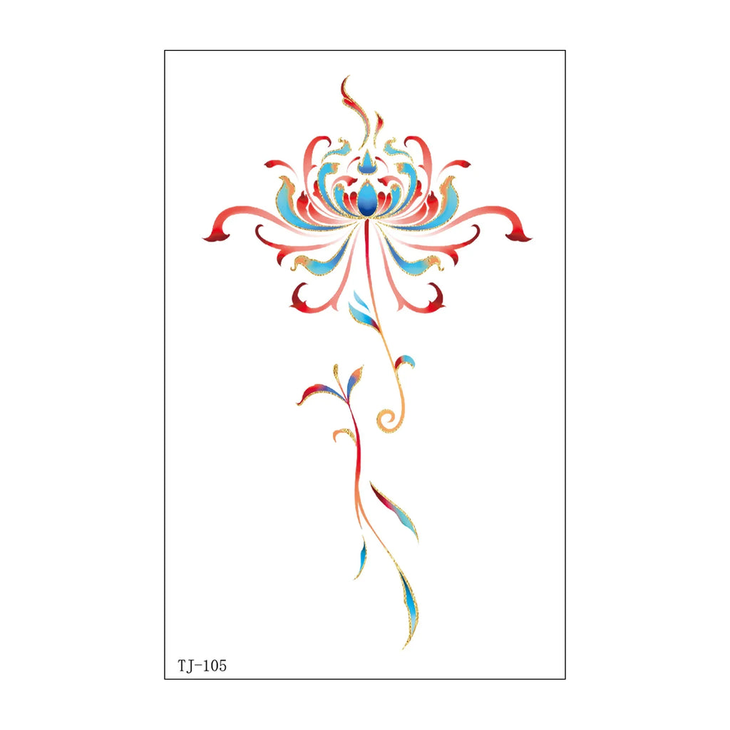Golden Foil Phoenix Temporary Tattoo Stickers – Waterproof Temporary Tattoo Stickers Qme