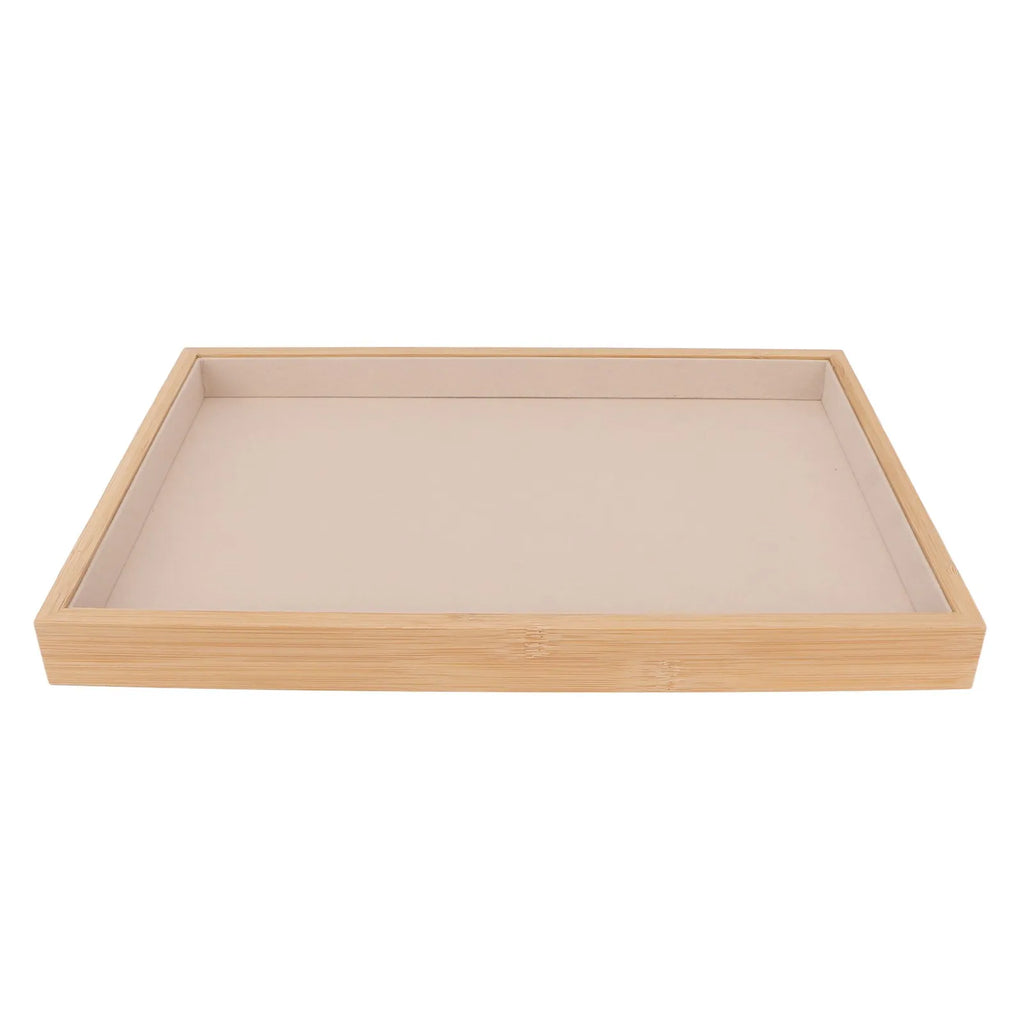 Elegant Wood Jewelry Tray Drawer Organizer | Multipurpose Jewelry Drawer Organizer Qme beige