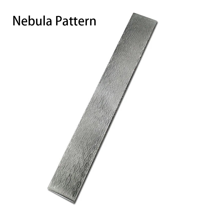 Damascus Steel Knife Blank Billet – Heat Treated DIY Bar 22x3cm Knife Making Billet Qst 22x3x0.3CM Nebula