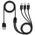 1M USB to 3x Mini USB 5-Pin Y Splitter Charging & Data Cable USB Splitter Cable Qme one size
