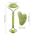 Natural Jade Roller & Gua Sha Stone Face Body Massager Jade Massage Tool Qme green