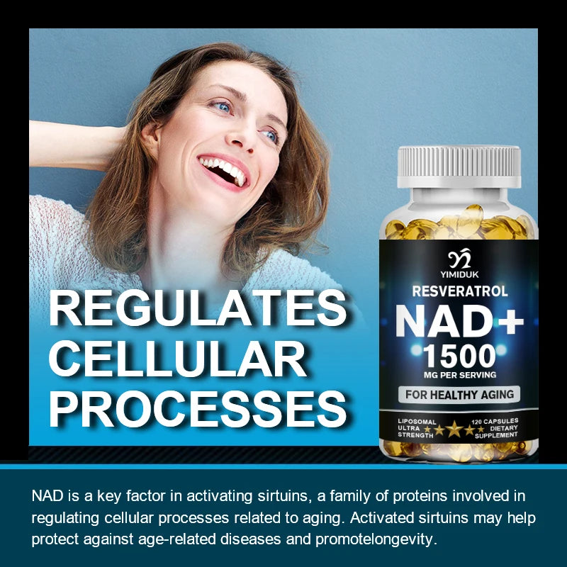 Yimiduk NAD 1500mg Capsules – Cellular Energy & Aging Support NAD Supplement Capsules Qst