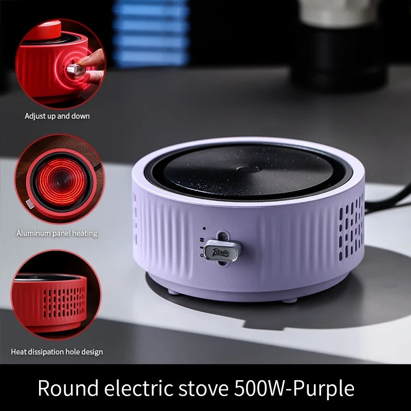 Bincoo 500W Electric Heating Plate for Moka Pots – Dual Temp Electric Heating Plate Qst Purple-500w