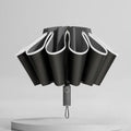 20-Bone Windproof UV Reverse Folding Automatic Umbrella Windproof Travel Umbrella Qst Black 10K metal-fiber composite