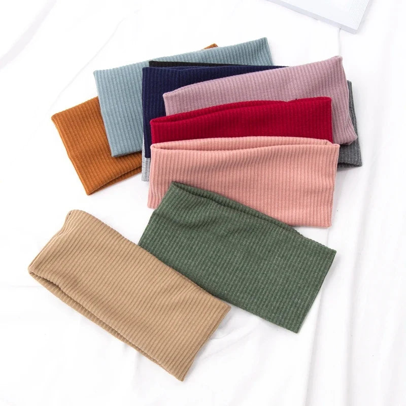 Women's Cotton Wide Turban Twisted Knotted Headband – 11 Colors Turban Headband Qme