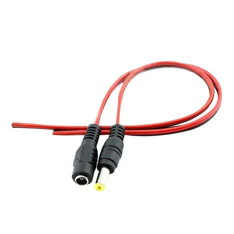 12V DC Power Pigtail Cable Male Female Jack for CCTV Cameras DC Power Pigtail Cable Qme