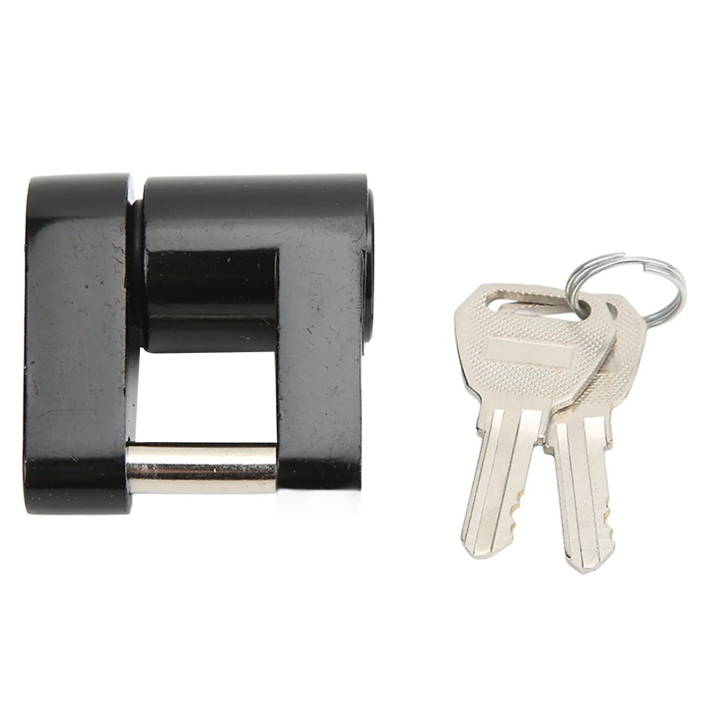 Zinc Alloy Anti-Theft Trailer Hitch Coupler Lock | 2 Keys RV Truck Trailer Hitch Lock Qme black