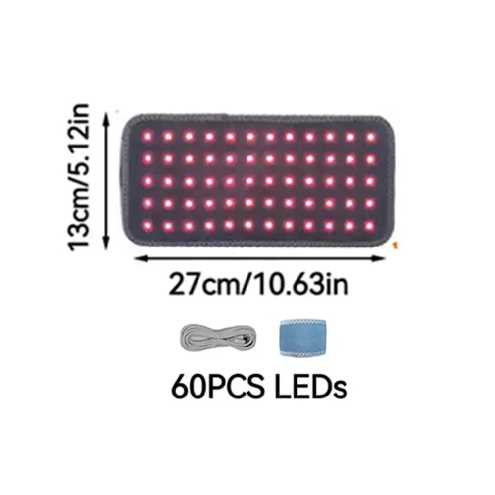 Red Light Therapy Belt 660nm 850nm – Infrared LED Body Wrap Light Therapy Belt Qst 60PCS LEDs