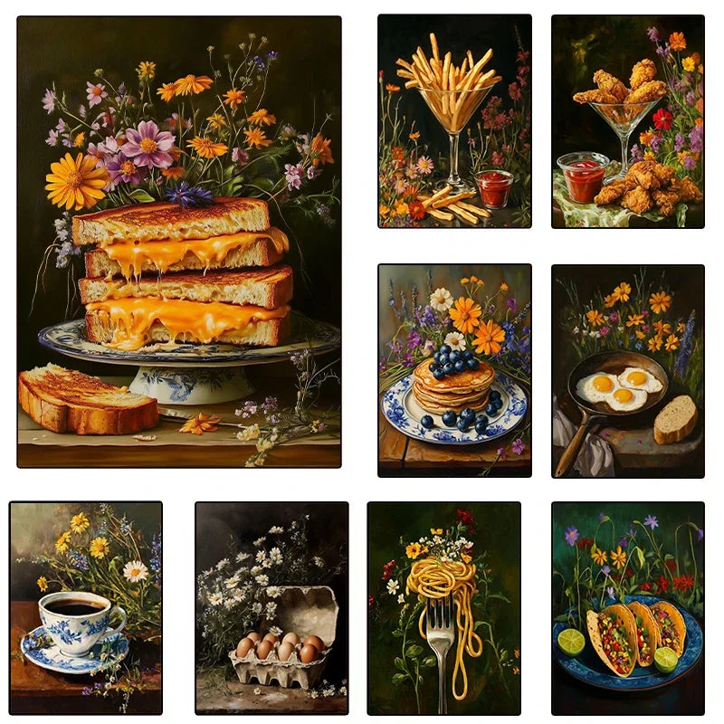 Funny Food Canvas Wall Art Print – Kitchen Home Décor Canvas Wall Art Qst