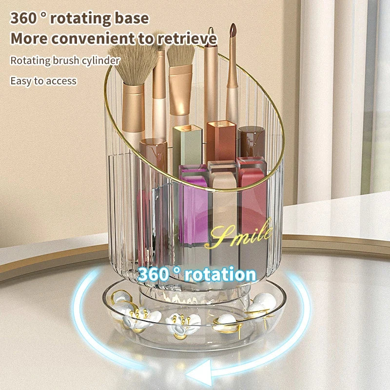 360 Rotating Makeup Organizer – Lipstick & Cosmetic Storage Box Cosmetic Organizer Qme