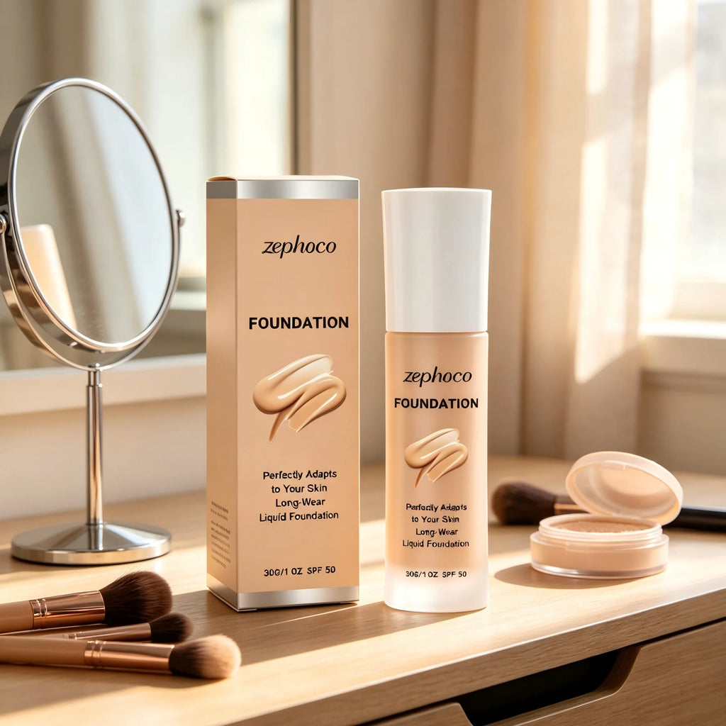 Zephoco Full Coverage Liquid Foundation – Matte & Waterproof Liquid Foundation Qst