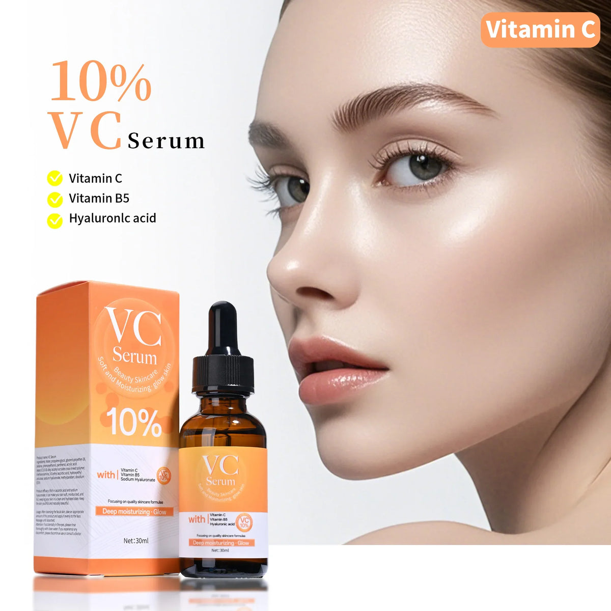 Vitamin C Facial Essence – Hyaluronic Acid & Vitamin B5 | Qme Facial Essence Serum Qme