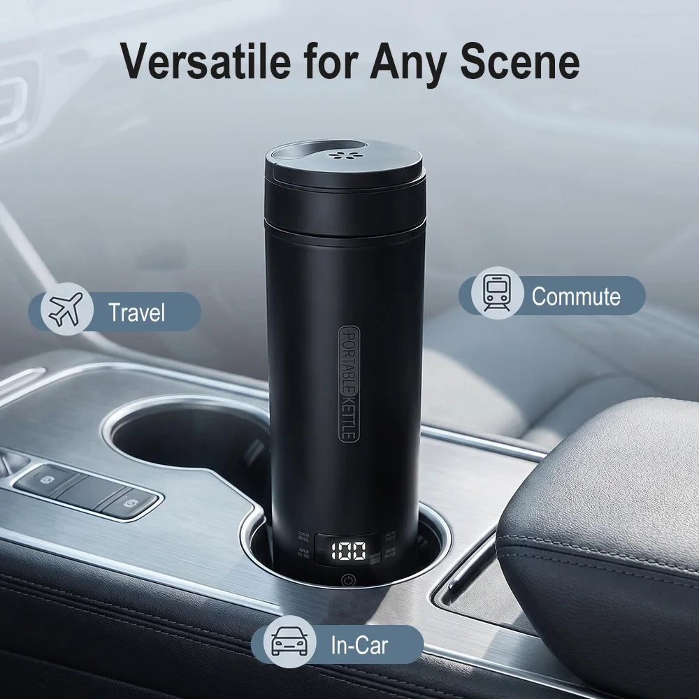 Portable Electric Kettle 500ml Touch Screen Thermos Cup Electric Kettle Cup Qst