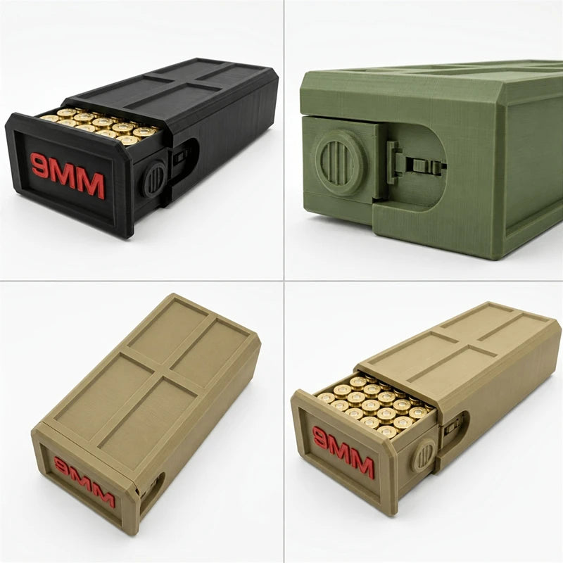 9mm Pullout Ammo Storage Box – Tactical Desktop Bullet Organizer Ammo Storage Box Qst