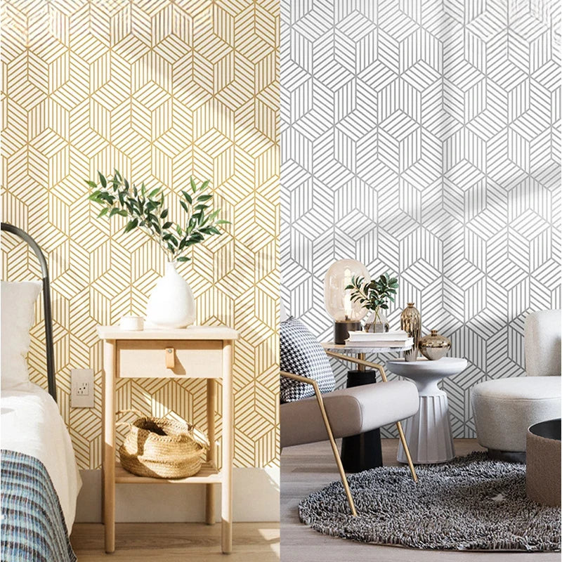 Nordic Peel & Stick Waterproof Vinyl Wallpaper | Geometric Peel & Stick Wallpaper Qme