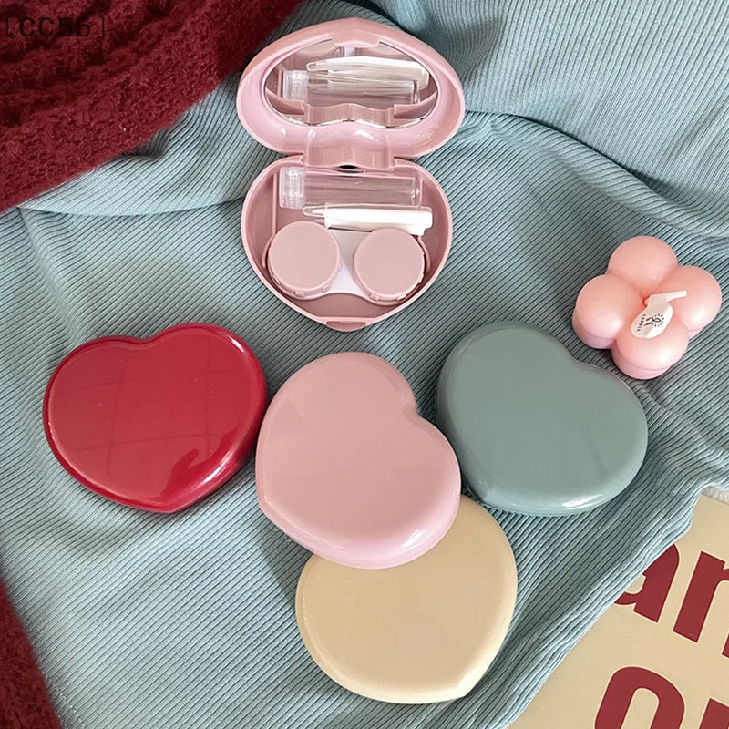 Candy Color Contact Lens Case with Mirror – Travel Storage Contact Lens Case Qst