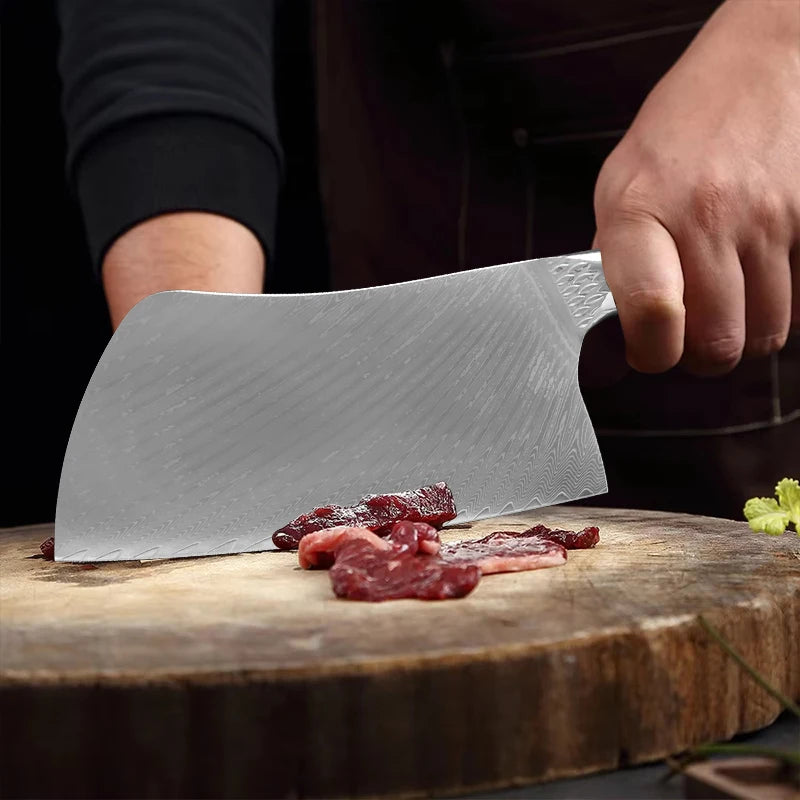67-Layer VG10 Damascus Steel Kitchen Knife Set – Wood Handle Damascus Knife Set Qst