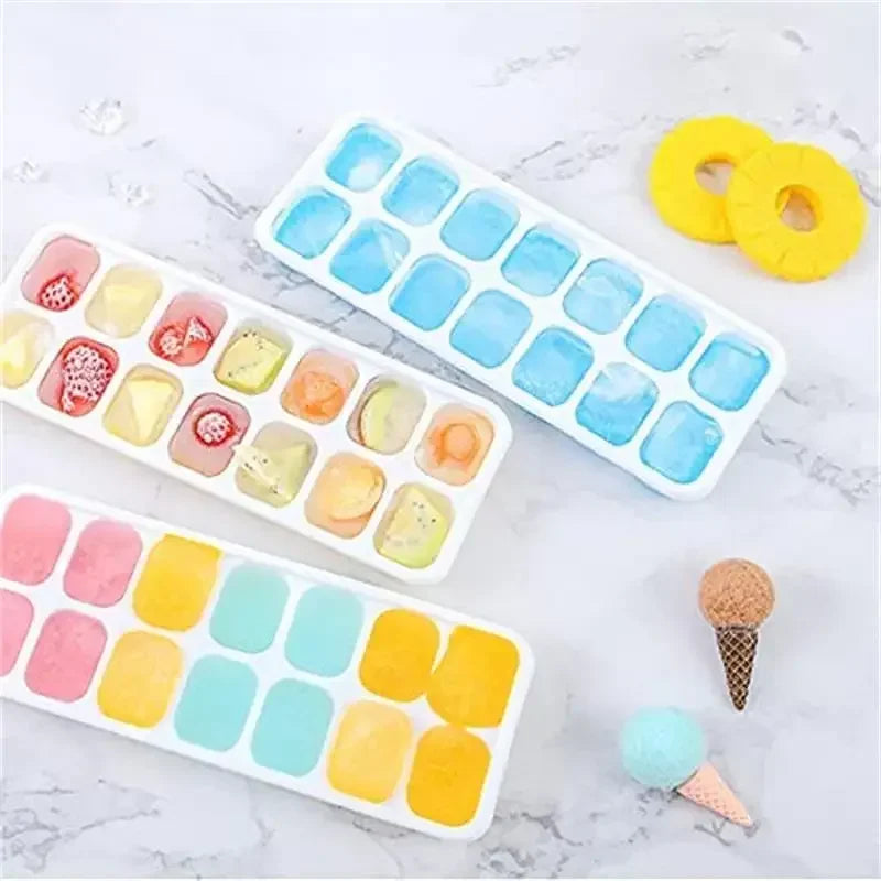 Silicone Ice Cube Trays with Lids, Set of 2 – Reusable Silicone Ice Cube Tray Qme