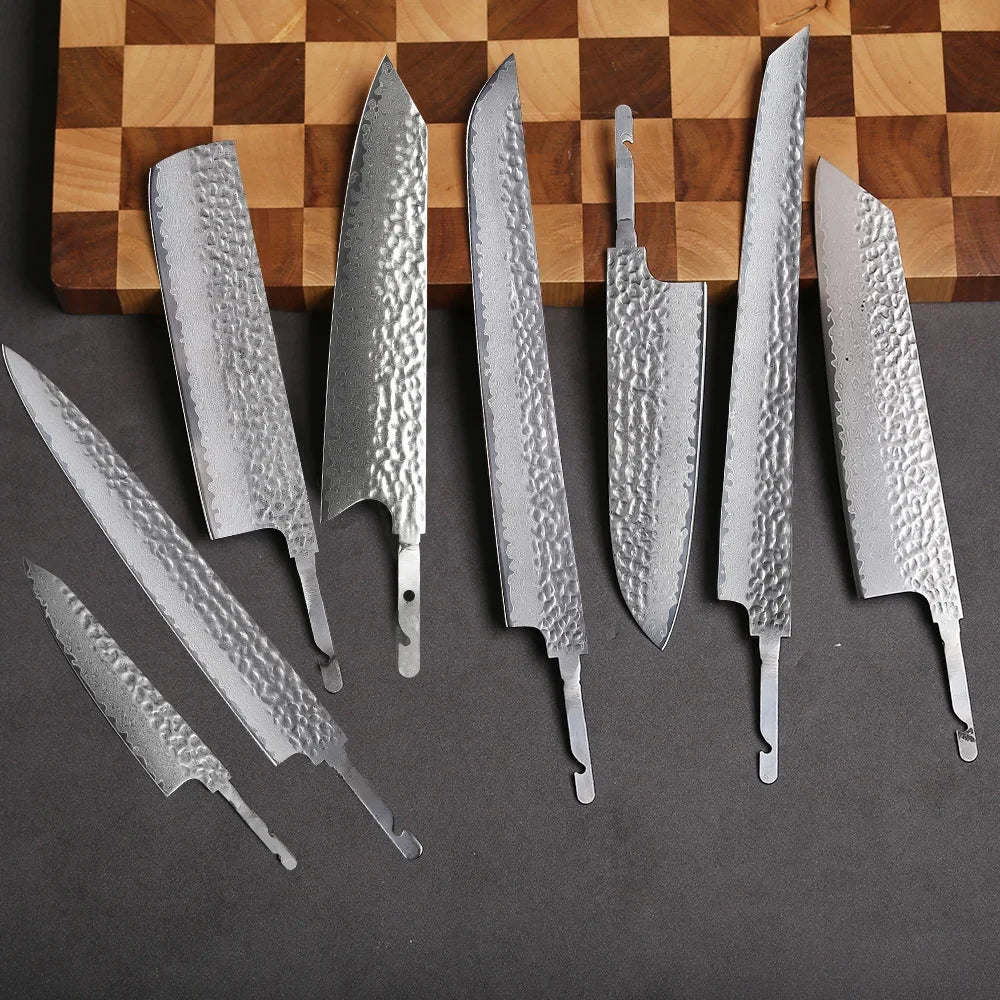 TURWHO Damascus VG10 Knife Blank Blade – DIY Kitchen Knife Knife Blank Blade Qst