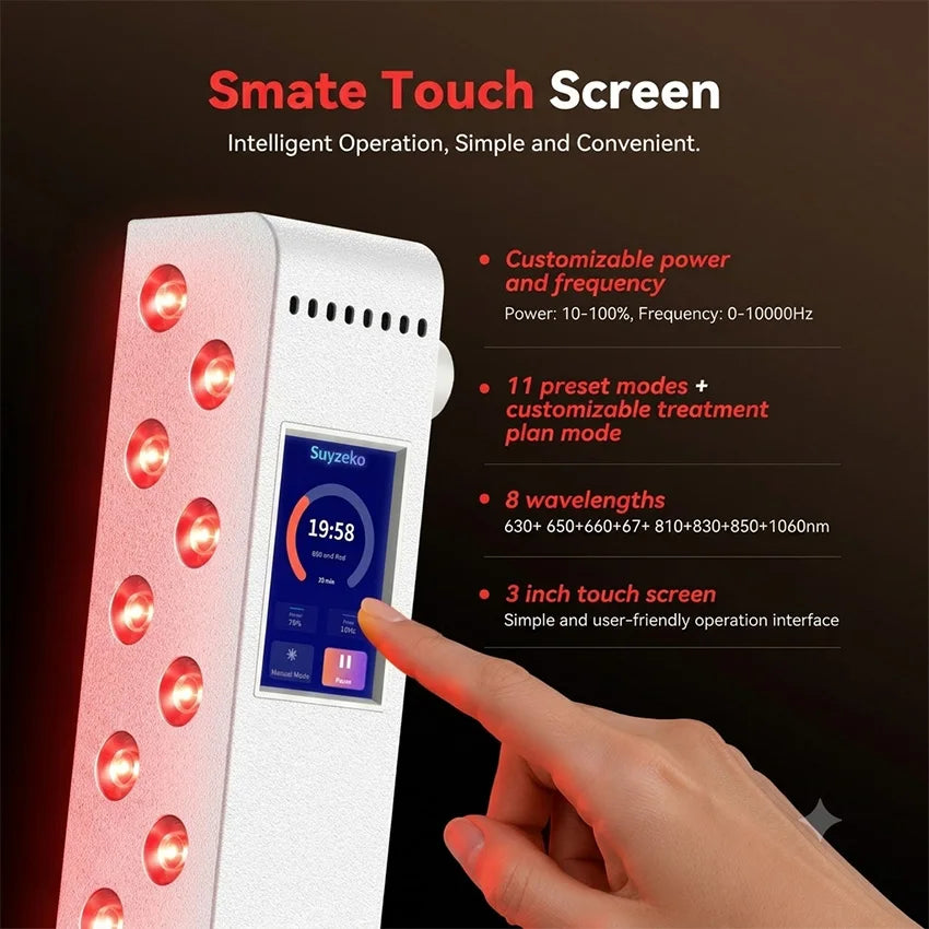 Suyzeko 64 LED Red Light Therapy Panel 200W | 8 Wavelengths Light Therapy Panel Qst