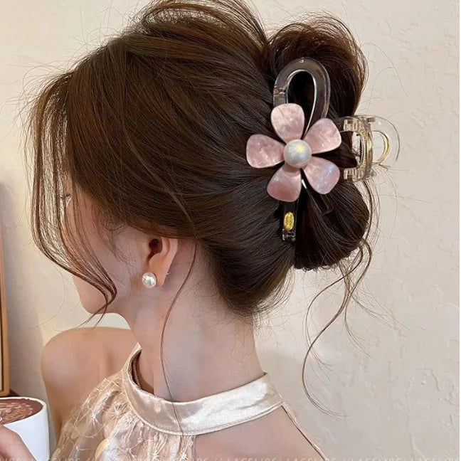 Iridescent Flower Hair Claw Clip – Strong Grip, Large Capacity Hair Claw Clip Qst