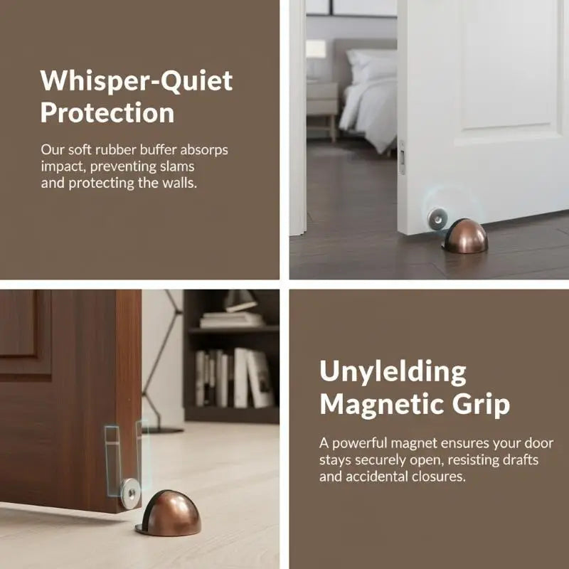 Silicone Magnetic Door Holder – No-Drill Adhesive Stopper Magnetic Door Stopper Qme