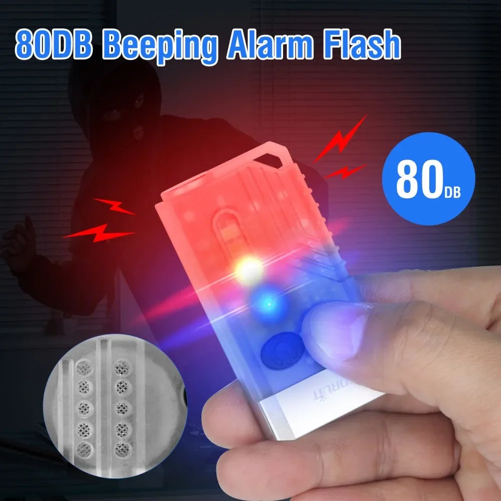 BORUiT V10 1000LM UV LED Keychain Flashlight Type-C Rechargeable EDC Keychain Flashlight Qst
