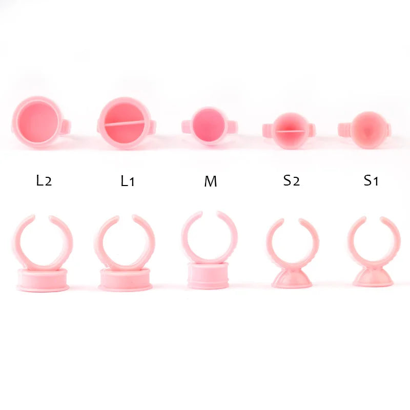 Disposable Glue Rings Pigment Holder Pallet – Tattoo & Lash Pigment Holder Rings Qme