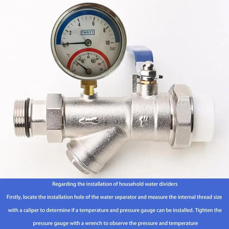 2-in-1 Pressure & Temperature Gauge | 10 Bar, 0–120°C Pressure Temperature Gauge Qme