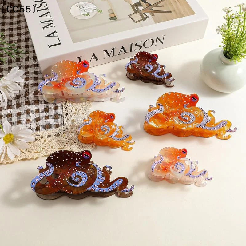 Marine Animal Hair Claw Clip – Octopus & Shark Design Hair Claw Clip Qst