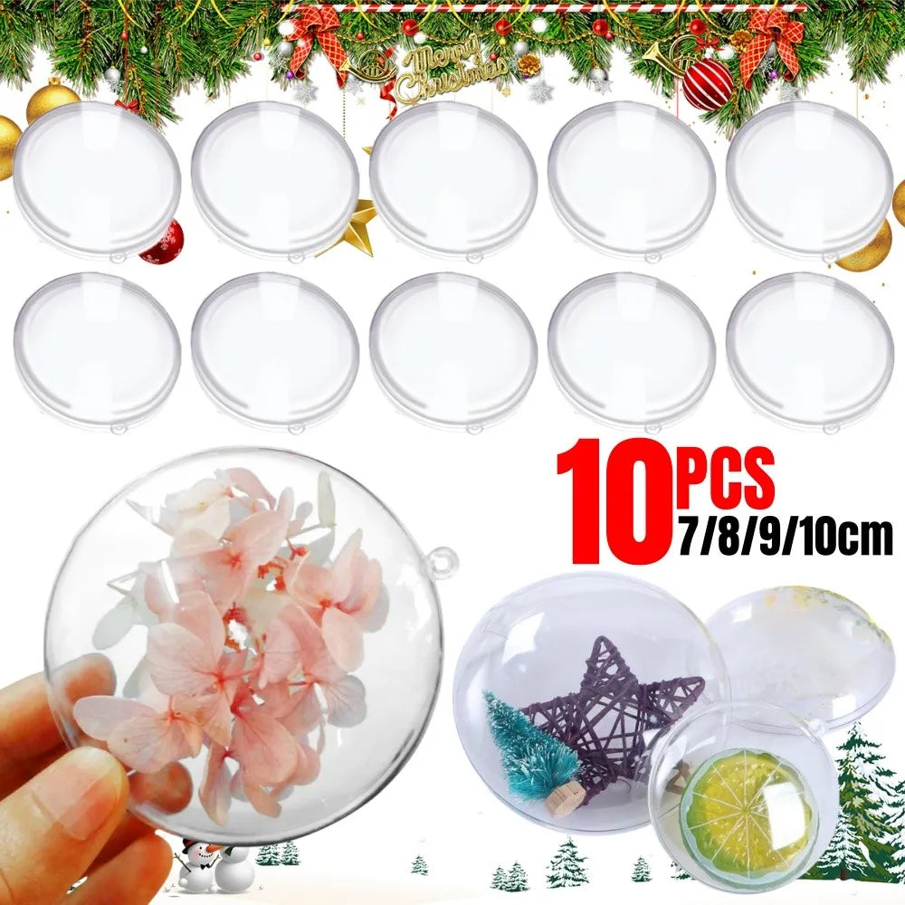 Transparent Fillable Christmas Balls – DIY Ornaments 10 Pack Christmas Ornaments Qme