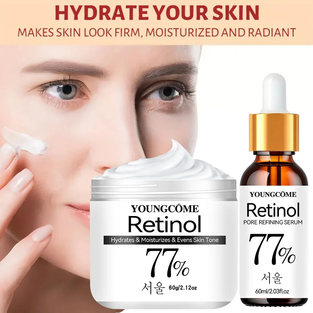 YOUNGCOME Retinol Firming Facial Serum Cream Set – Anti-Aging Facial Serum Cream Set Qst