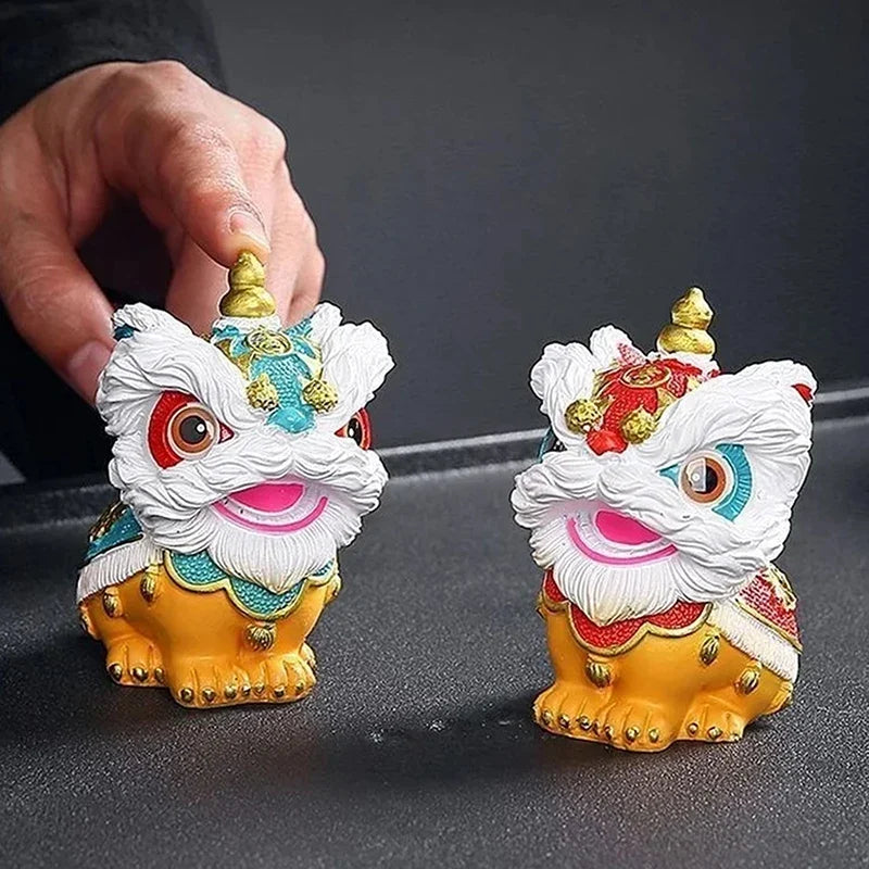 Color-Changing Lion Dance Tea Pet | Chinese Table Figurine Decorative Figurine Qme C