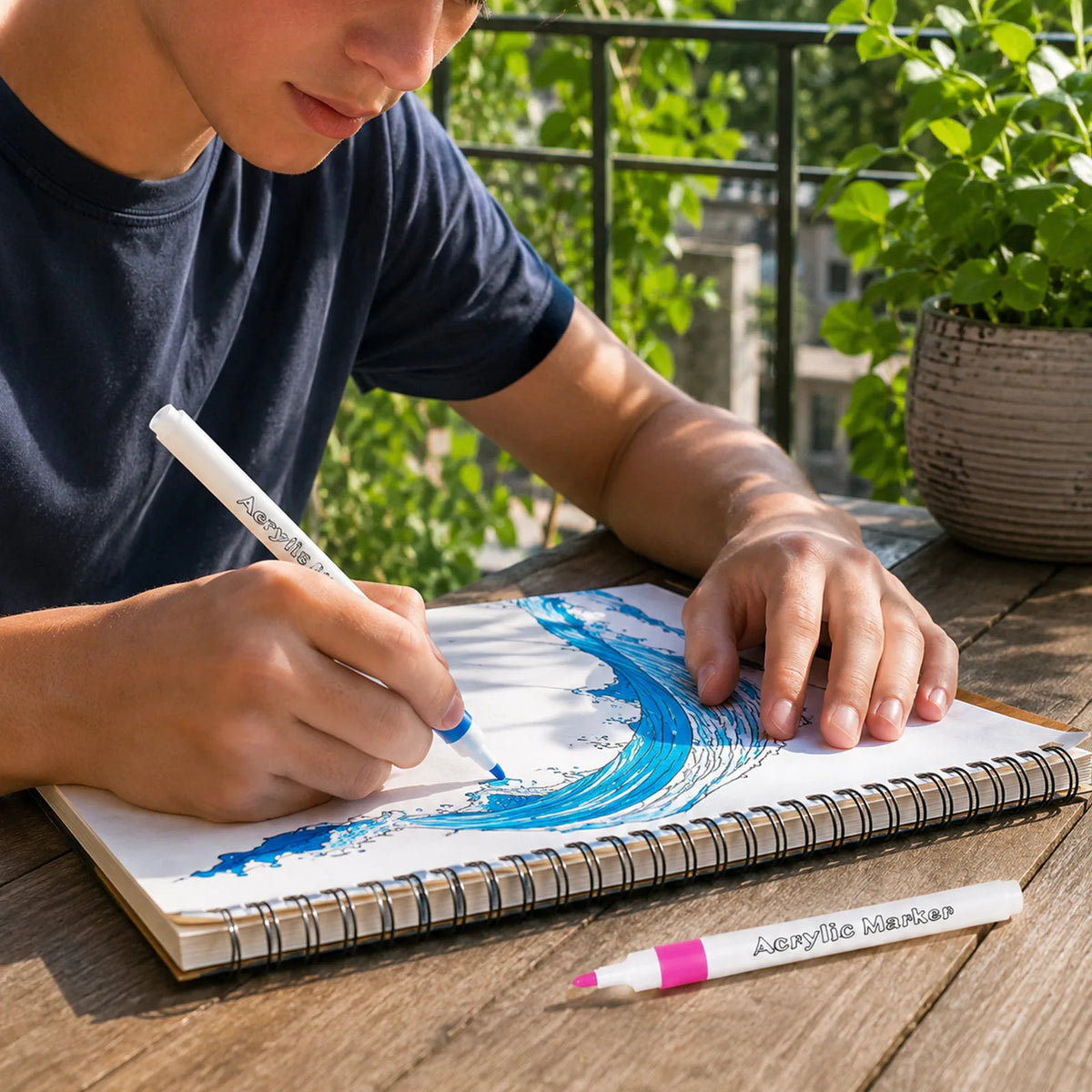 Washable Acrylic Markers for Artists, Kids & Scenery Drawing Acrylic Art Markers Qme