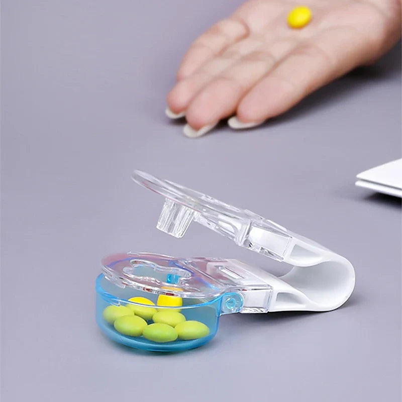 Portable Pill Dispenser & Tablet Taker – Compact Travel Case Pill Dispenser Qme