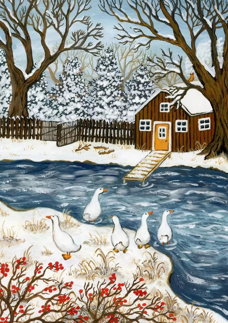 Vintage Farmhouse Forest Animal Canvas Wall Art Poster Print Canvas Wall Art Qst