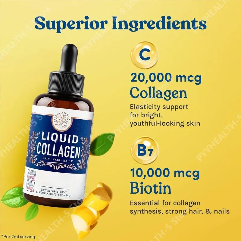 Liquid Collagen with Biotin 30,000mcg – Hair, Skin & Nails Liquid Collagen Supplement Qst