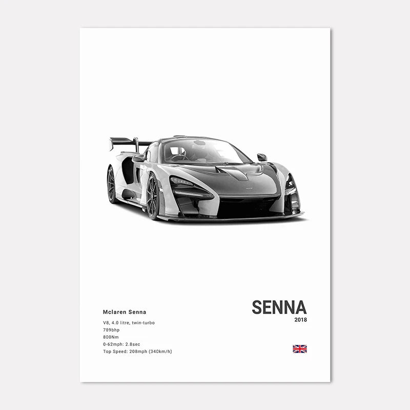 Supercar Canvas Wall Art Poster – M4 P1 Divo STO SVJ Unframed